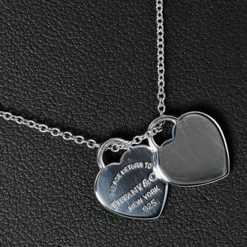 TIFFANY Return Toe Double Mini Heart Tag Necklace Silver 925 &Co.
