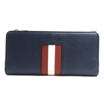 BALLY Long Wallet Leather Navy x Red Ivory Men's