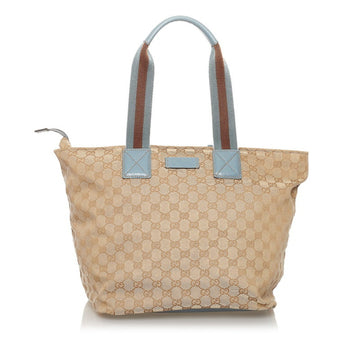 Gucci GG Canvas Tote Bag 131231 Beige Leather Ladies GUCCI