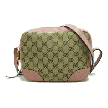 GUCCI Shoulder Bag Pink Beige GG canvas leather 449413