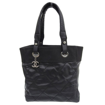 Chanel Handbag Paris Biarritz Women's Coated Canvas Handbag,Tote Bag Black