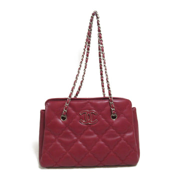 CHANEL Ultrastitch ChainShoulder Bag Red leather