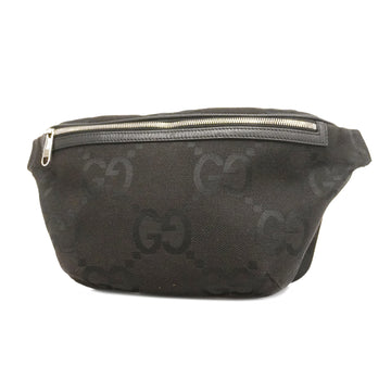 GUCCIAuth  Jumbo GG Jumbo GG 696031 Unisex Canvas Sling Bag Black