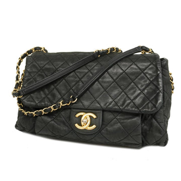 CHANEL Shoulder Bag Matelasse Chain Lambskin Black Women's