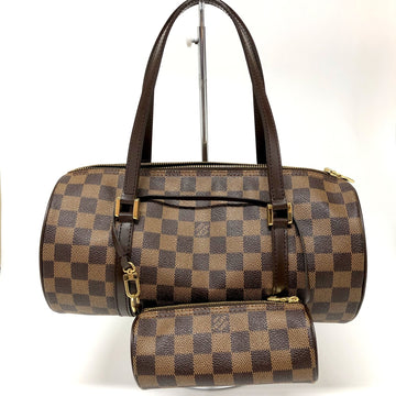 LOUIS VUITTON Papillon 30 N51303 Damier Brown Gold Metal Fittings Handbag with Pouch Women's Ladies