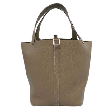 HERMES [] Picotin Lock MM Handbag Tote Bag Etoupe [SV Metal Fittings] Taurillon B Engraved Women's Leather