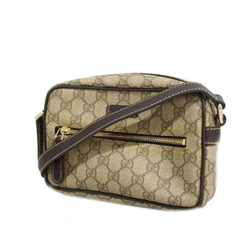 Gucci 201447 Women's GG Supreme Shoulder Bag Beige,Brown