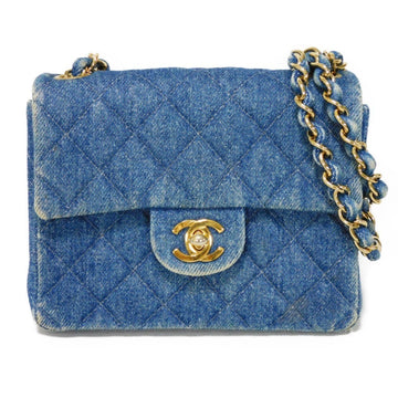 CHANEL Shoulder Bag Mini Matelasse Flap Chain No. 5 Vintage Coco Mark Denim A01115 Women's
