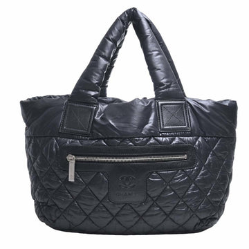 CHANEL Nylon Coco Cocoon Tote Bag Black Ladies