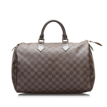 LOUIS VUITTON Damier Speedy 35 Handbag Boston Bag N41363 Ebene Brown PVC Leather Women's