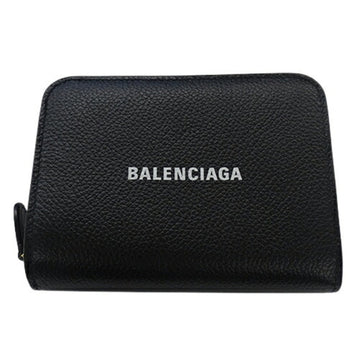 Balenciaga wallet unisex bi-fold leather black 650871