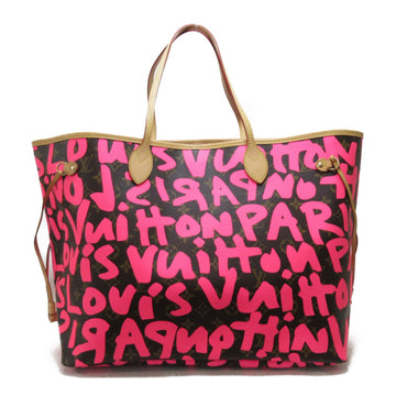 LOUIS VUITTON Neverfull GM Tote Bag Pink Fuschia PVC coated canvas Monogram / Graffiti M93701