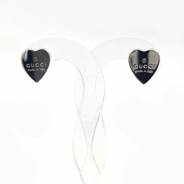 GUCCI Trademark Heart Shape Earrings Silver 925  Women's