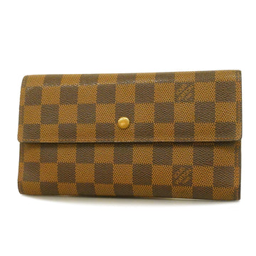 LOUIS VUITTONAuth  Damier Porto Tresor International N61215 Long Wallet