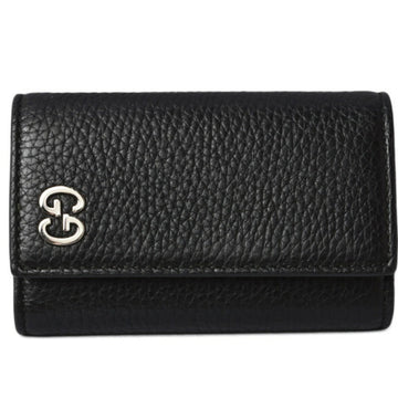 GUCCI key case/key holder  6 consecutive leather GG black/silver 473924