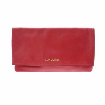 SAINT LAURENT Red 328193 Women's Calf Clutch Bag