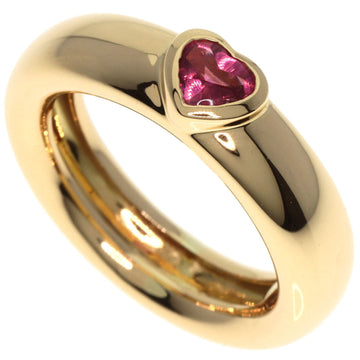 TIFFANY Friendship Heart Pink Tourmaline Ring K18 Yellow Gold Women's &Co.