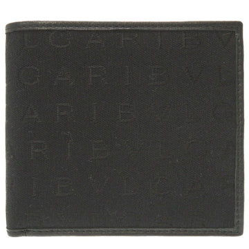 BVLGARI Rettarefabric Mania Canvas Black Bifold Wallet