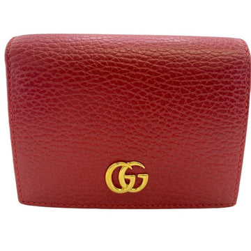 GUCCI 456126 GG Marmont Bifold Wallet Red Ladies