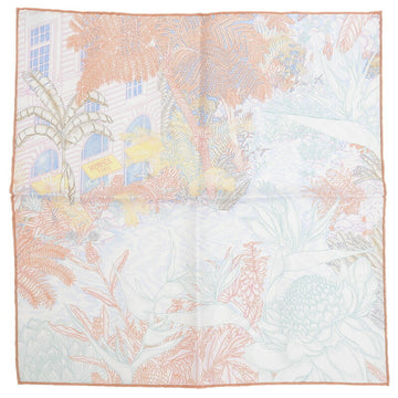 HERMES Carre 45 Muffler/Scarf Gavroche Faubourg Tropical Detail Orange/Blue/Rose Silk