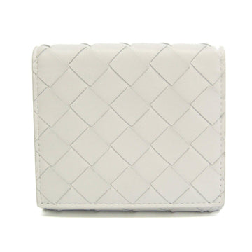 BOTTEGA VENETA Intrecciato Unisex Leather Wallet bi-fold White