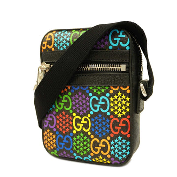 GUCCIAuth  GG Psychedelic 598103 PVC Shoulder Bag Black