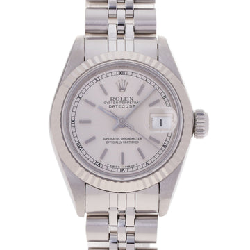 ROLEX Datejust 69174 Ladies SS WG Watch Automatic Winding Silver Dial