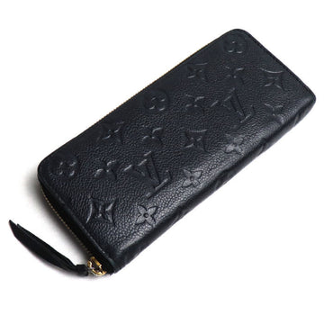 LOUIS VUITTON Portefeuille Clemence Long Wallet Round Zipper Monogram Empreinte Black Noir M60171 SP0158 Unisex