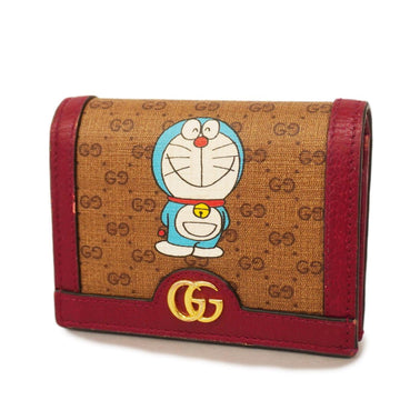 GUCCI Wallet Micro GG 647788 0416 Leather Brown Red Ladies