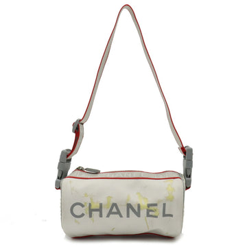 CHANEL sports line mini drum here mark shoulder bag rubber white gray red