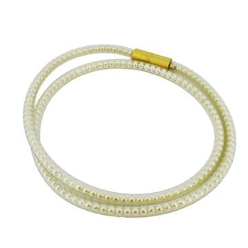 CHANEL choker fake pearl plastic gold clear 00S ladies