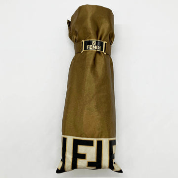 FENDI Zucca folding umbrella gold brown ladies fashion accessory brand USED