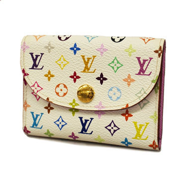 LOUIS VUITTONAuth  Monogram Multicolore Unvelop Cult De Visit M66560 Business Card Case Blanc,Litchi