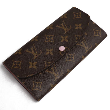 LOUIS VUITTON Portefeuil Emily Long Wallet Monogram Rose Ballerine M61289 IC Women's