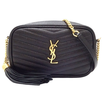 SAINT LAURENT Paris Mini Bag Lou 618057 Crossbody Shoulder Leather Black 450187