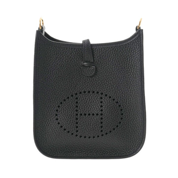 HERMES Evelyn TPM Black U engraved [around 2022] Women's Taurillon Clemence Shoulder Bag