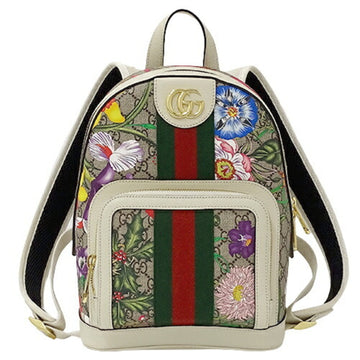 GUCCI Bag Women's Backpack GG Supreme Ophidia Flora Small Beige White 547965 Flower