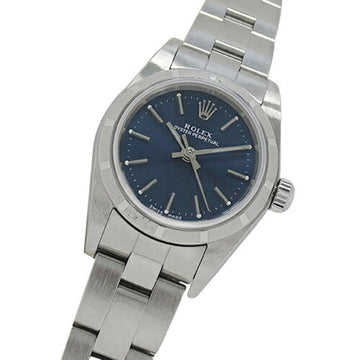 ROLEX Oyster Perpetual 76030 K No. Watch Ladies Automatic Winding AT Stainless Steel SS Silver Navy Polished