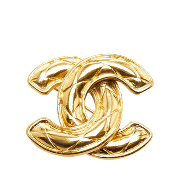 CHANEL Deca Cocomatrasse Brooch Gold Plated Ladies