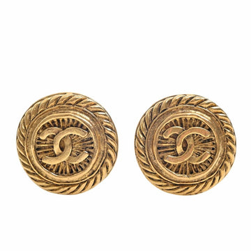 CHANEL Cocomark round earrings gold ladies