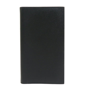 HERMES notebook cover leather black unisex