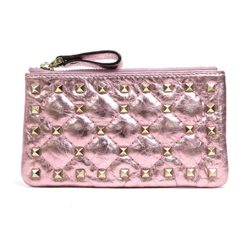 VALENTINO Garavani Coin Case Multi Leather/Metal Metallic Pink Women's 55169f