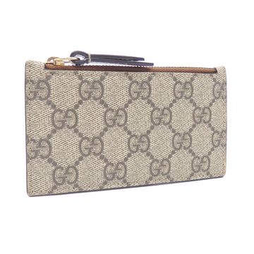 GUCCI Coin Case GG Supreme Beige Brown PVC Leather 431715 Purse Card Fragment Women's Men's