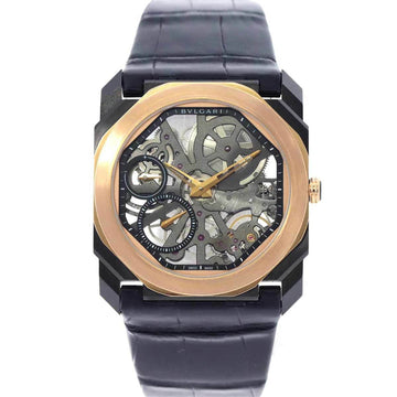 BVLGARI Octo Finissimo Combi BGO40SPGXTSK Men's Watch Skeleton Dial K18PG Pink Gold Manual Winding