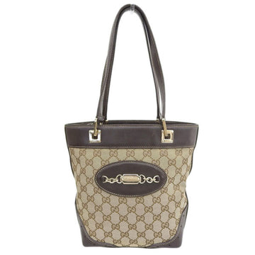 GUCCI GG canvas leather tote bag 145994 brown beige