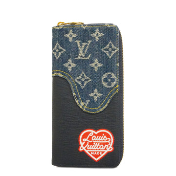 LOUIS VUITTONAuth  Monogram Denim Zippy Wallet Vertical M81107 Men's