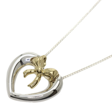 TIFFANY Heart Ribbon Necklace Silver/K18YG Ladies &Co.