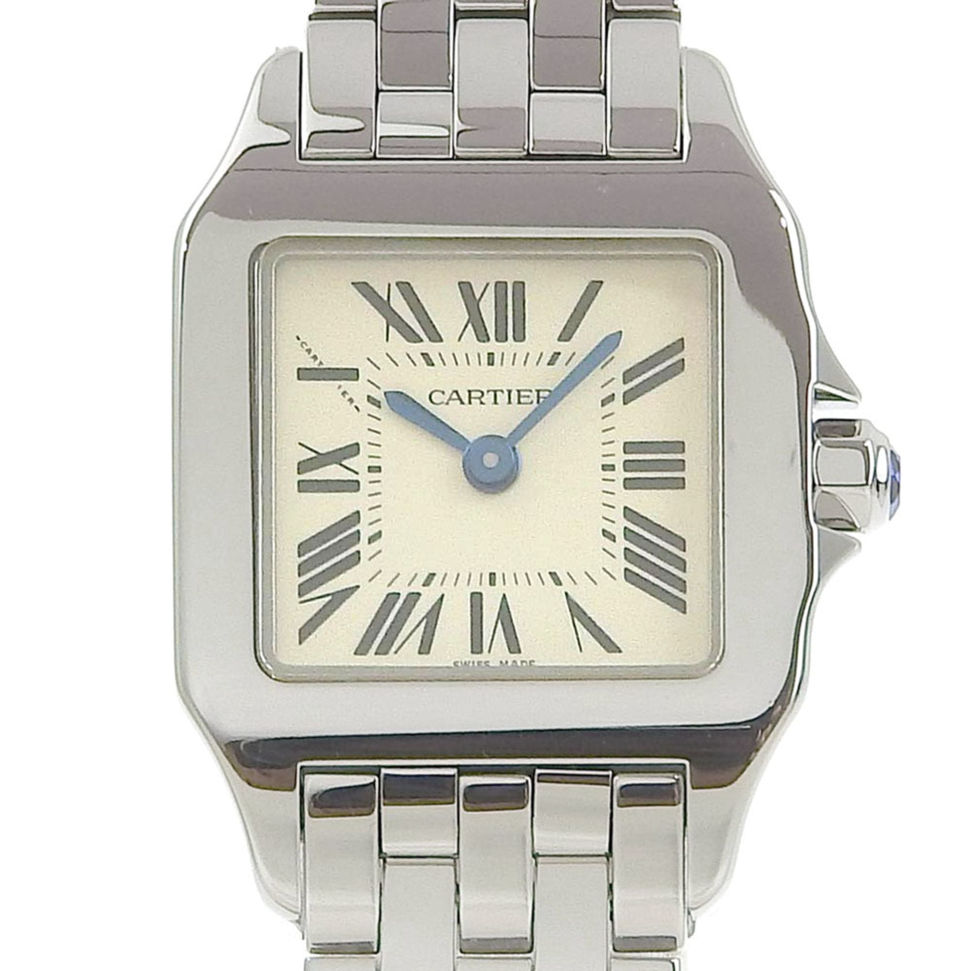 CARTIER Santos de Moiselle SM Ladies Quartz Battery Watch White Dial W