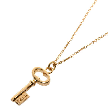 TIFFANY Oval Key Necklace K18 Pink Gold Ladies  & Co.