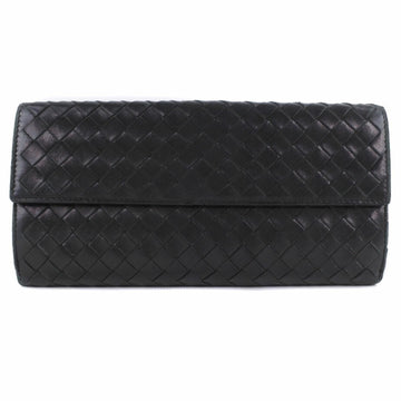 BOTTEGA VENETA Intrecciato 134075 V0013 1000 Calf Black Men's Long Wallet